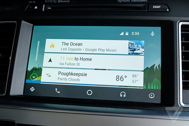 Interfaccia Android Auto Google Now