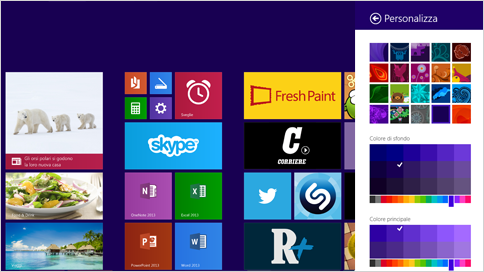 Personalizzare aspetto della schermata di Start di Windows 8
