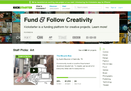 Kickstarter il primo sito di crowdfounding
