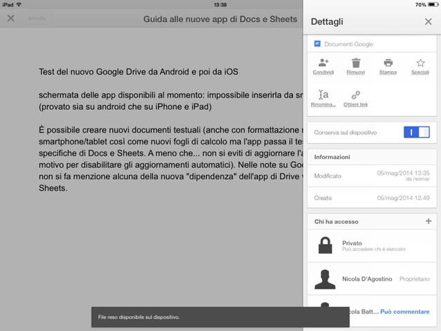 Google Documenti per iOS