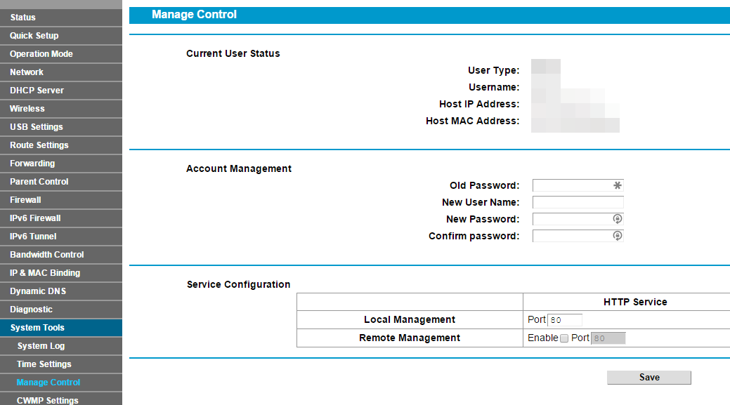 Cambiare password al router