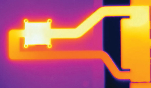 Immagine al microscopio del circuito vaporizzatore