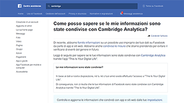 strumento cambridge analytica