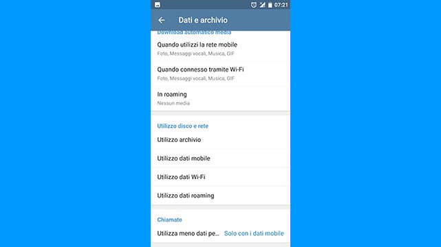 consumare meno dati telegram