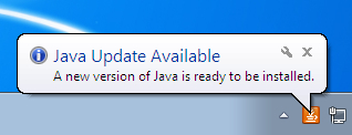 Aggiornamento Java disponibile