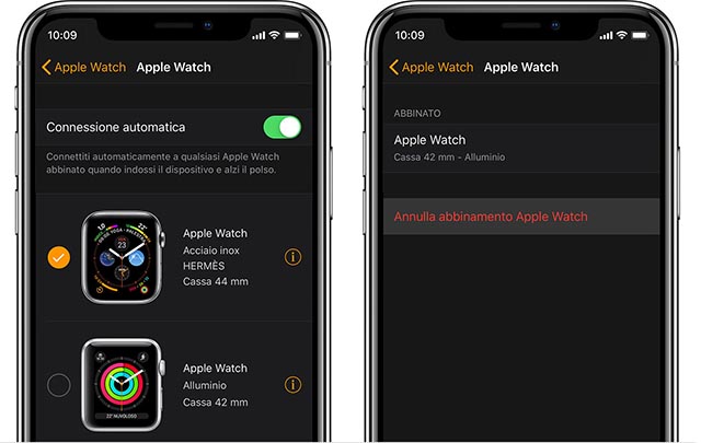 Annullare abbinamento tra Apple Watch e iPhone