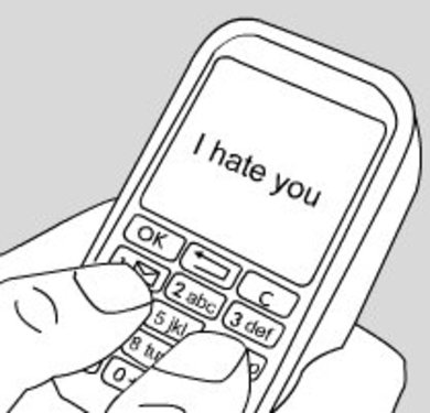Gli SMS vengono spesso utilizzati per inviare messaggi d'odio o minacce