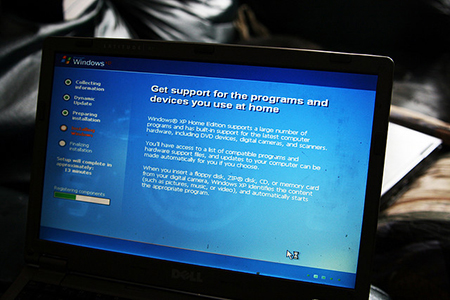 Windows XP in fase di installazione