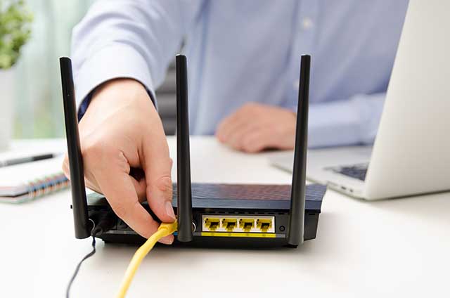 Cavo Etherneto collegato al router