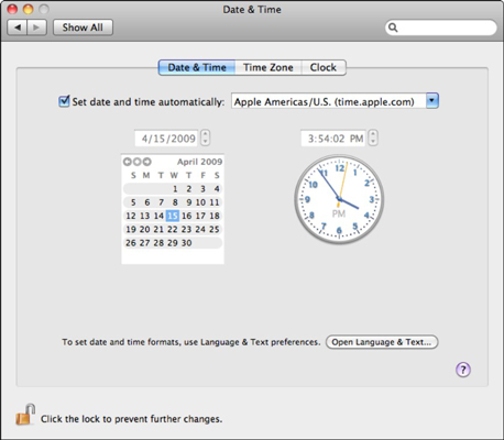 Cambiare l'orario a Mac OS X