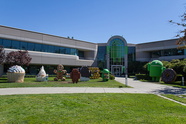 Android lawn statue