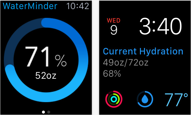 water hydratation apple watch