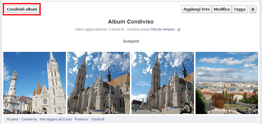 Creare album foto condiviso