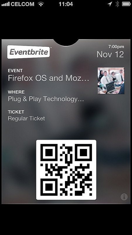 Un biglietto di un concerto salvato in Passbook