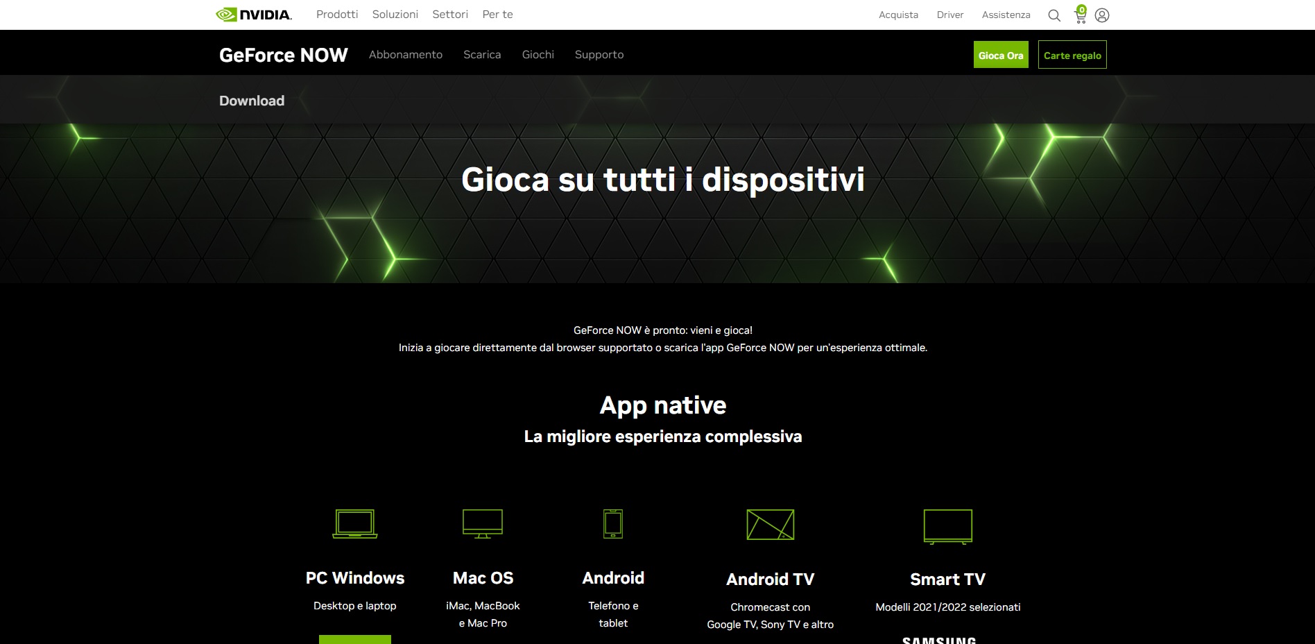 Dispositivi compatibili GEFORCE NOW