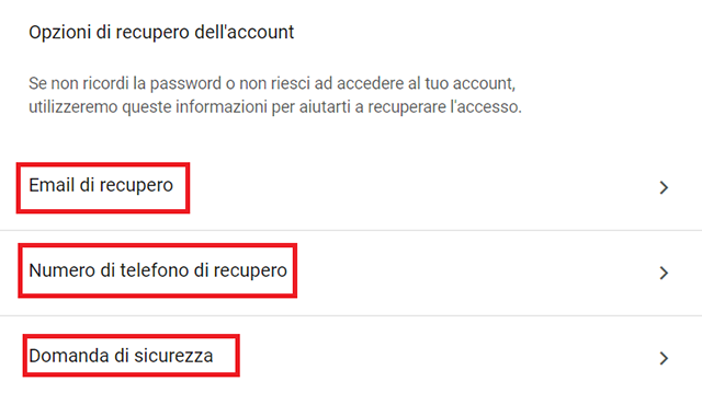 come recuperare account google