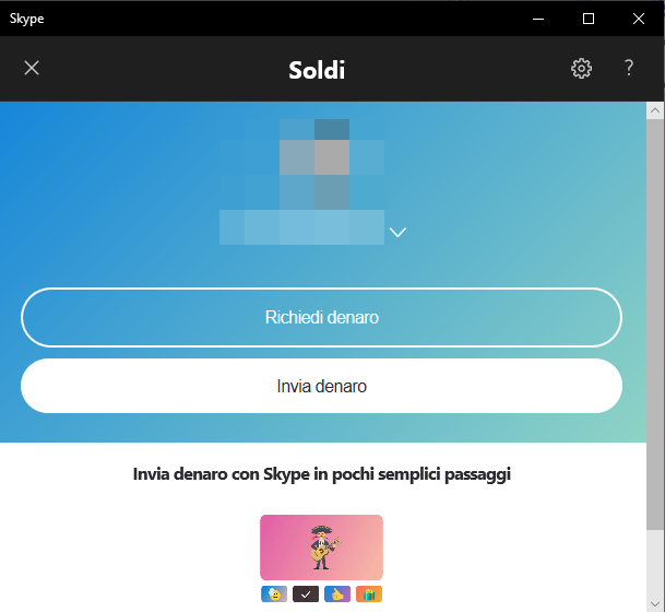 Inviare denaro Skype