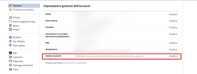 gestione account