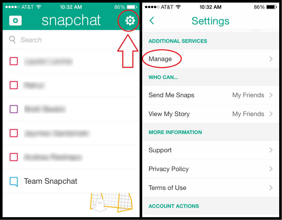 Opzioni speciali con Snapchat