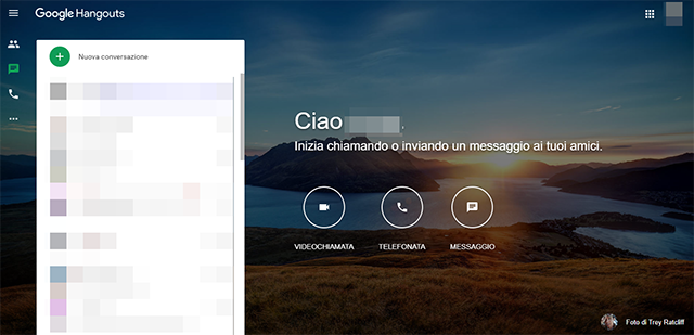 Schermata principale Hangouts