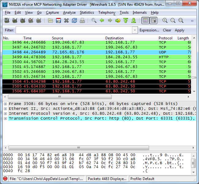 Colori di Wireshark