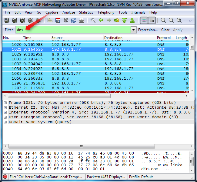 Filtro Wireshark