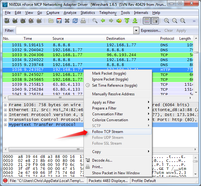 Filtro Wireshark