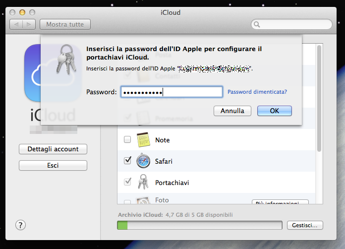 Apple iCloud Keychan OSX Mavericks