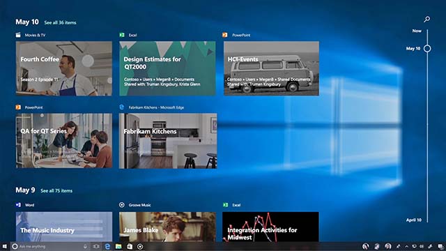 Timeline Windows 10