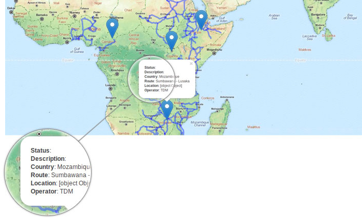 Visualizzazione georeferenziata dei dati