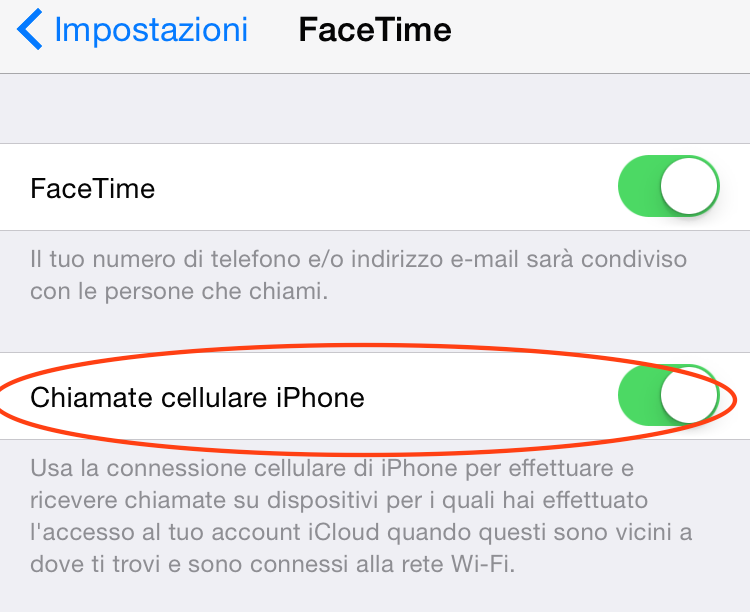 Preferenze iPhone