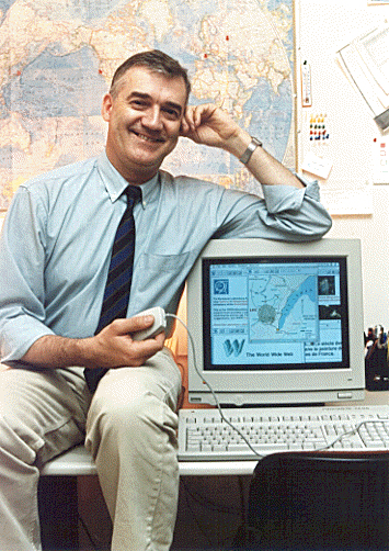 Robert Cailliau con il primo browser Mac