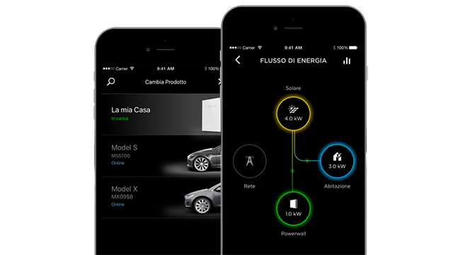 App Tesla per gestire la Powerwall