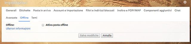 Attivare Gmail offline