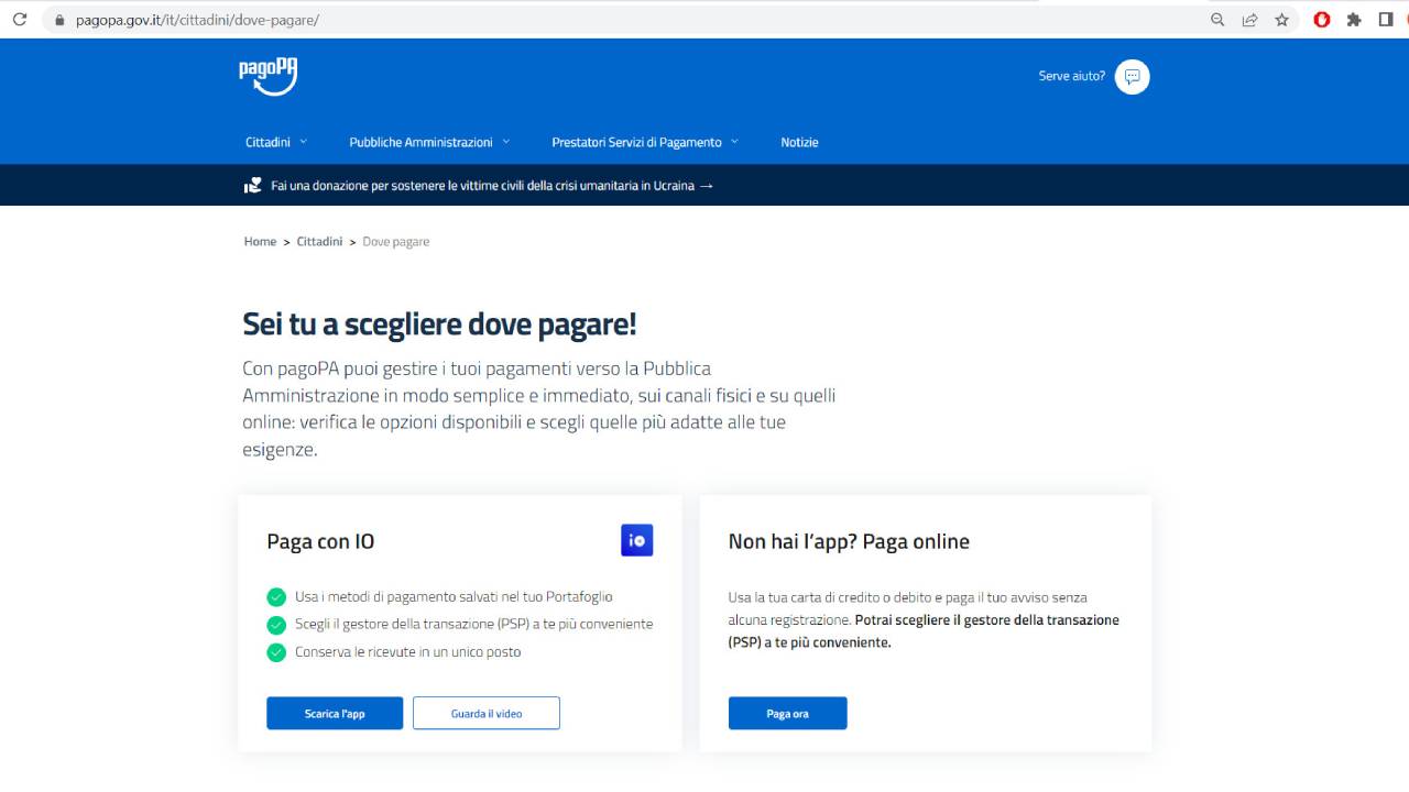 PagoPa sito web