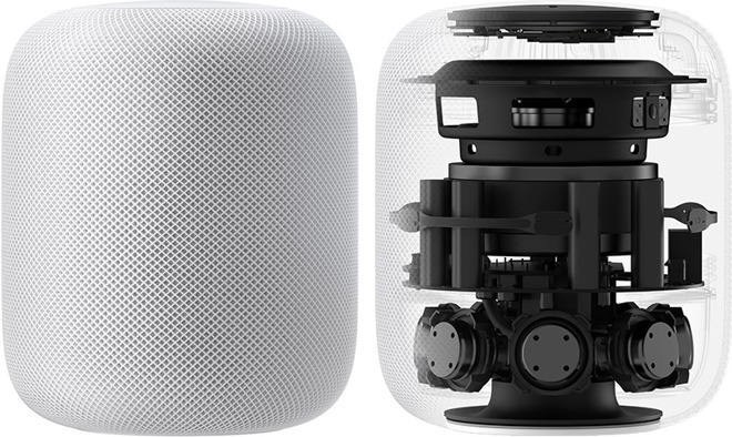 Interno ed esterno dell'Apple HomePod