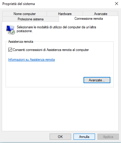 Connessione remota Windows