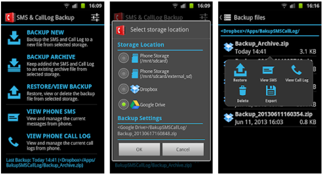 SMS & Call Log Backup