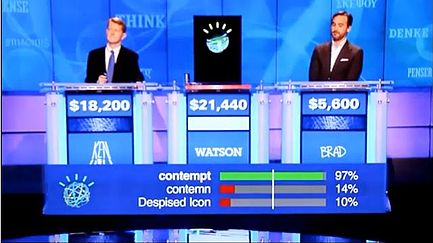 Watson nel corso della sfida a Jeopardy!