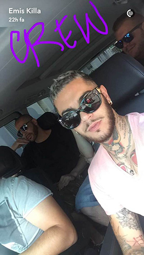 Immagine tratta dal profilo Snapchat di Emis Killa