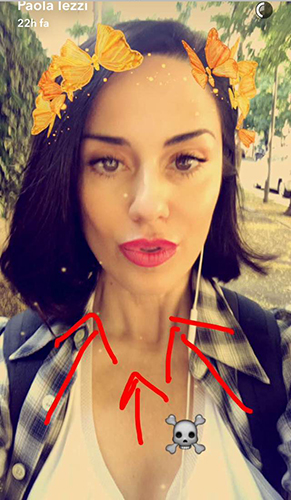 Immagine tratta dal profilo Snapchat di Paola Iezzi