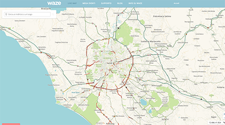 Traffico sul Raccordo anulare con Waze