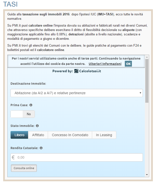 calcolo tasi 2016 pmi