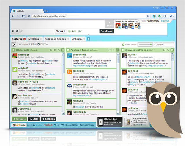 Interfaccia Hootsuite