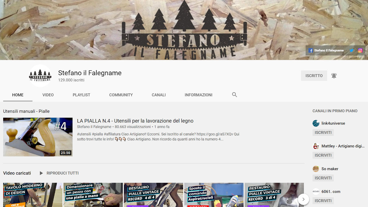 stefano il falegname youtube