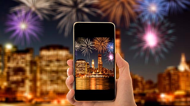 fuochi artificio smartphone