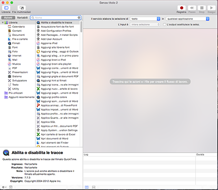 Creazione di Servizio con Automator