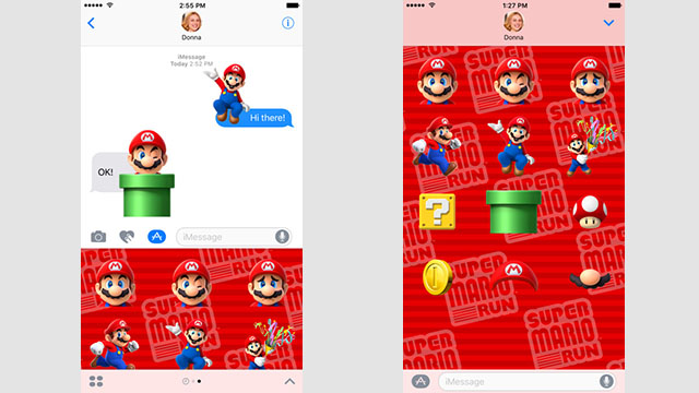 super mario run sickers imessage