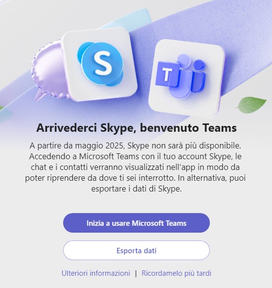 Passare da Skype a Teams