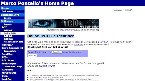 online trid file identifier